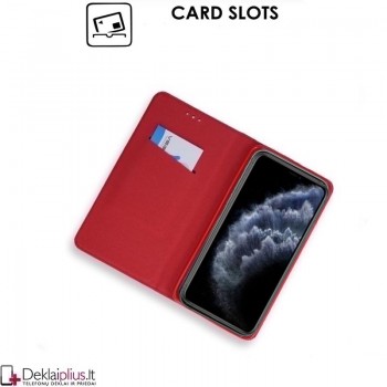 Telone smart magnet atverčiamas dėklas - raudonas (Apple Iphone 12 Pro Max)